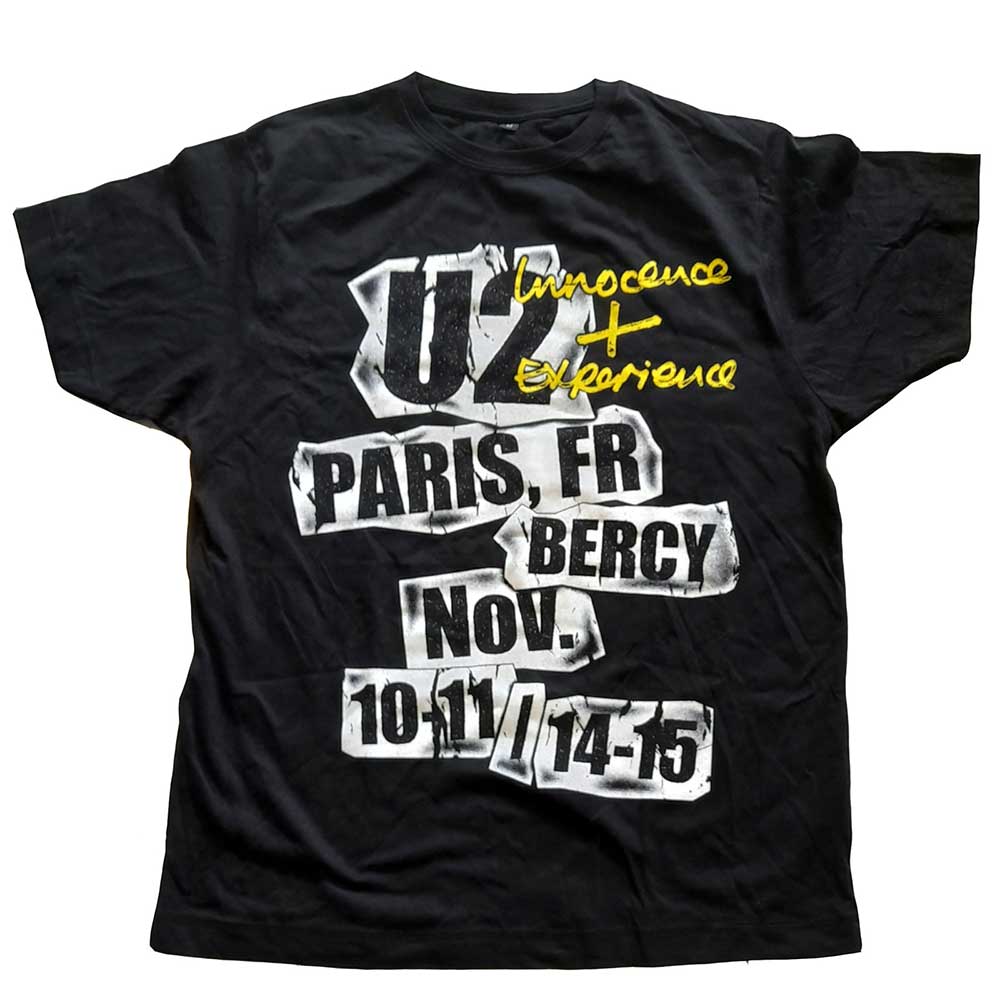 U2 Unisex T-Shirt: I+E Paris Event 2015 (Large)