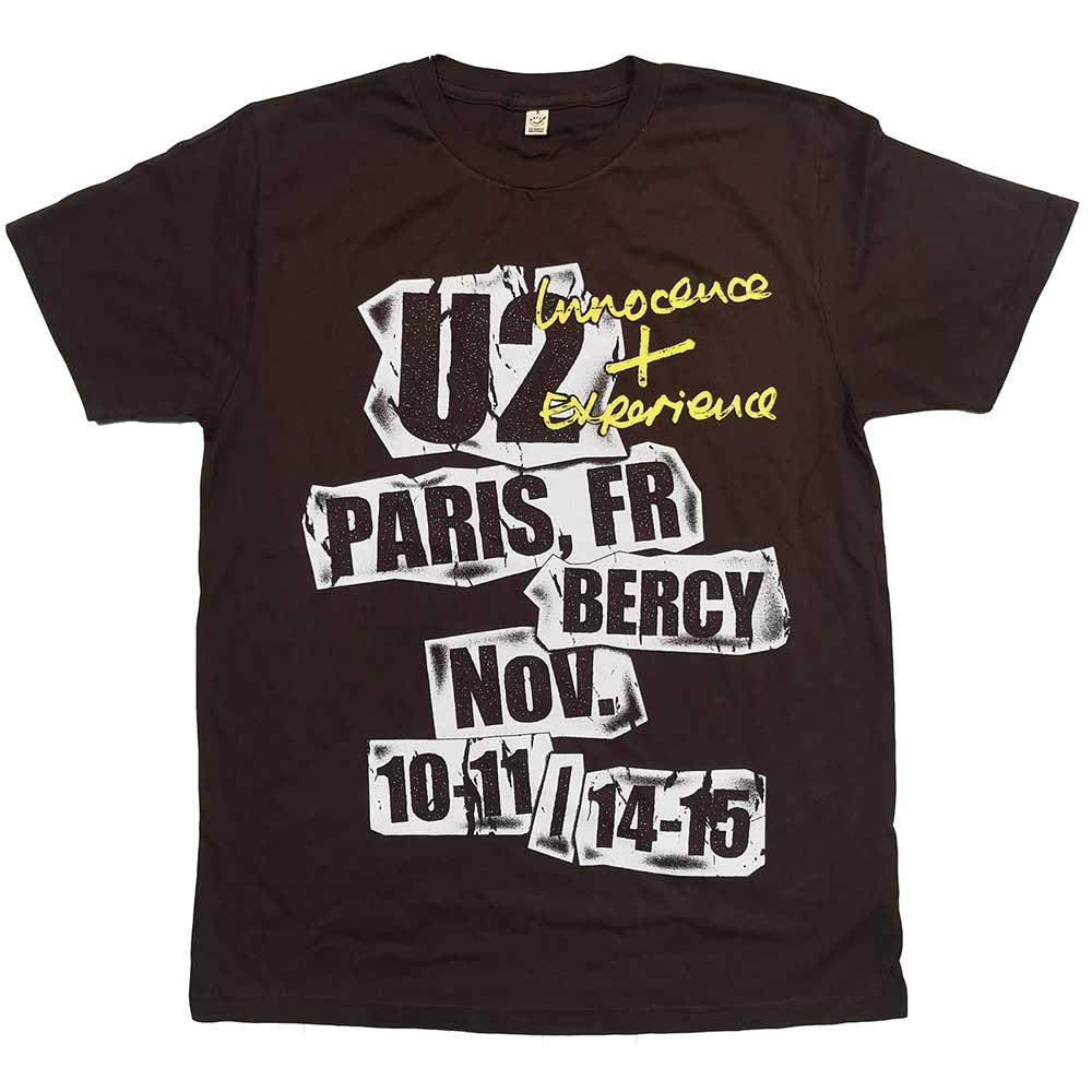 U2 Unisex T-Shirt: I+E Paris Event 2015 (Small)