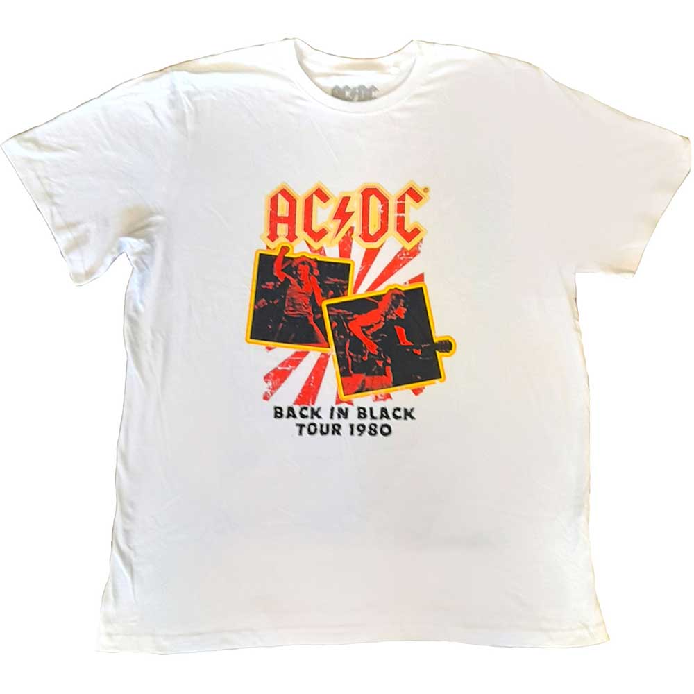 AC/DC Unisex T-Shirt: Back in Black Tour 1980 (Plus Sizes) (XXXXX-Large)