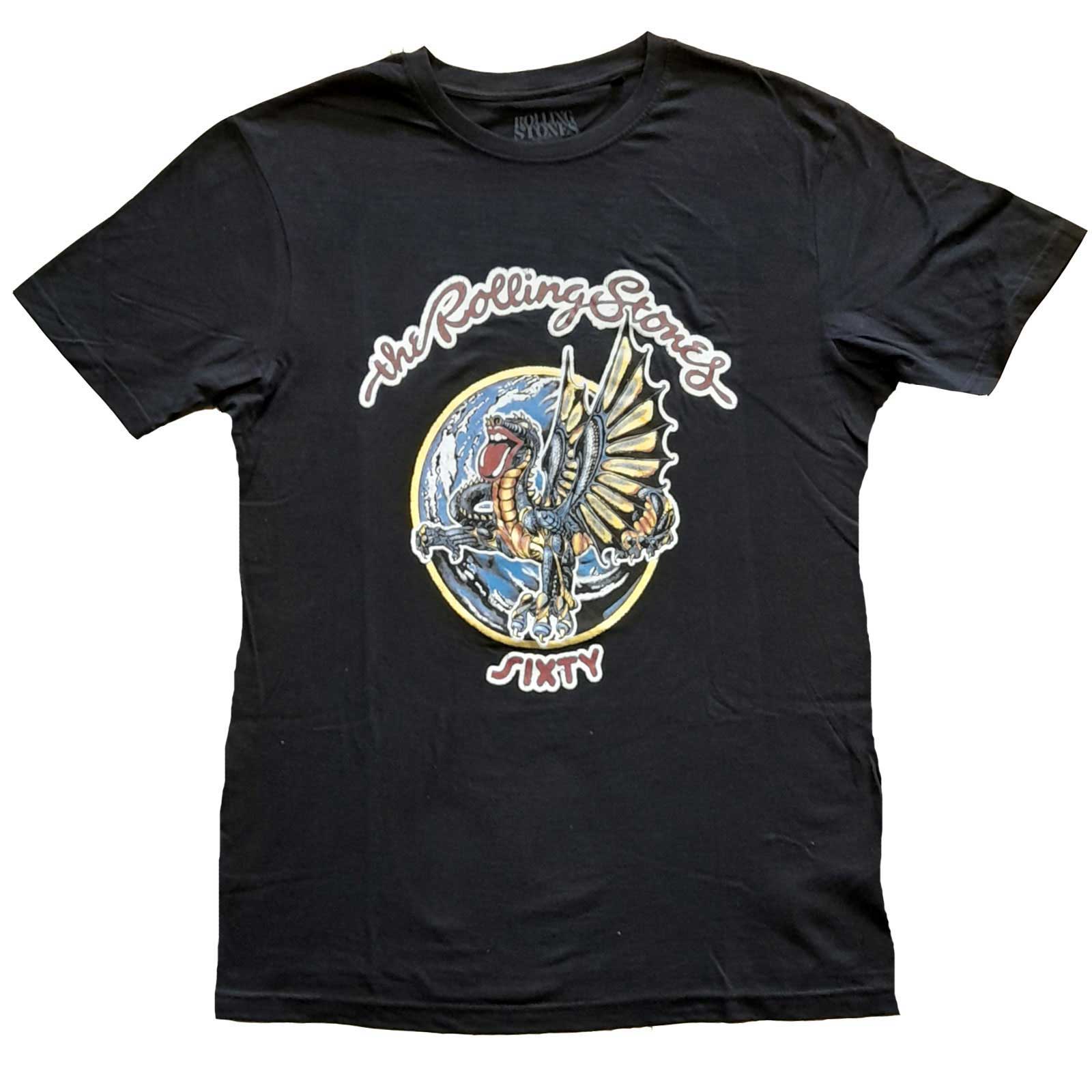 The Rolling Stones Ladies T-Shirt: Sixty Dragon Globe (Foiled) (Medium)