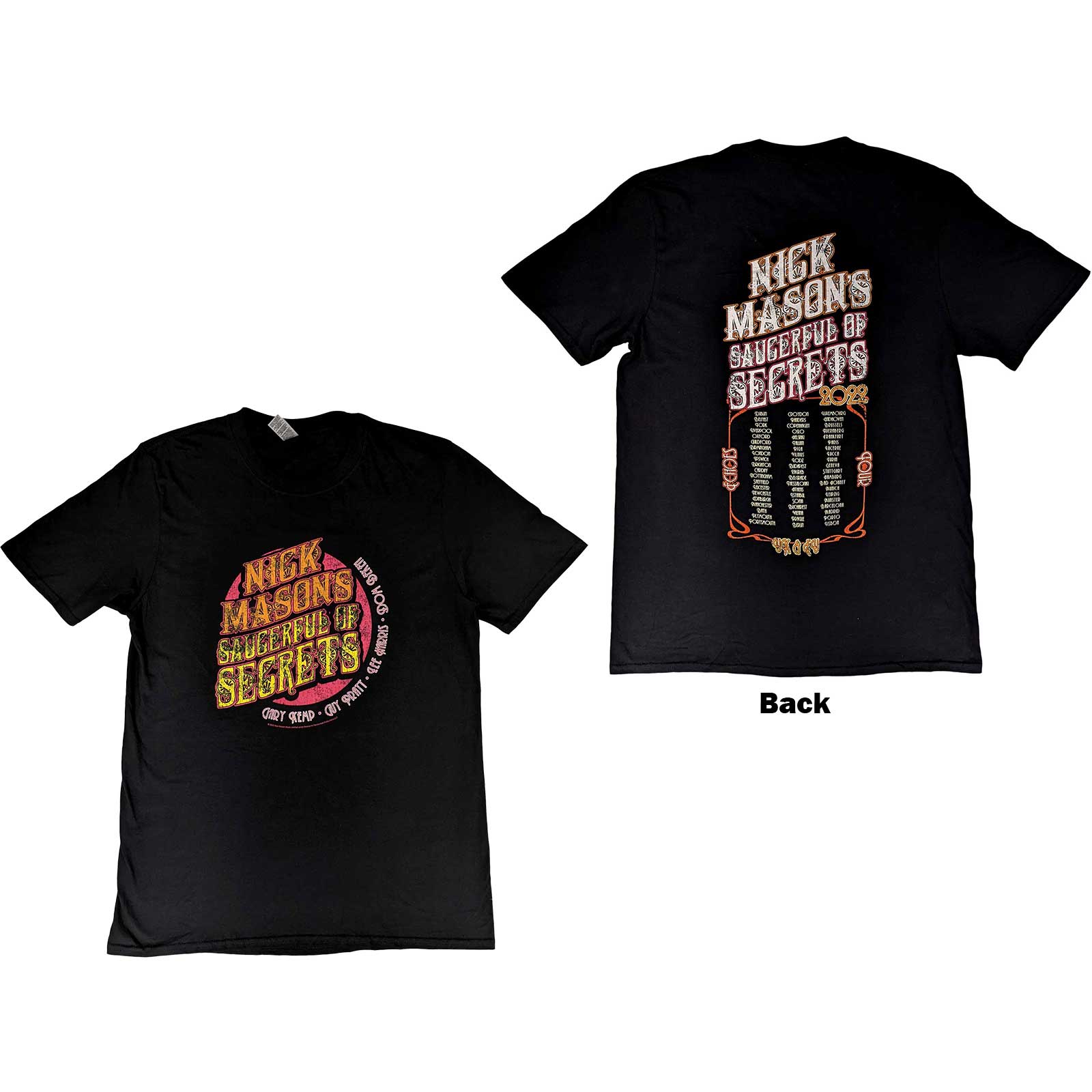 Nick Mason's Saucerful of Secrets Unisex T-Shirt: Echoes European Tour 2022 (Back Print & Ex-Tour) (Medium)