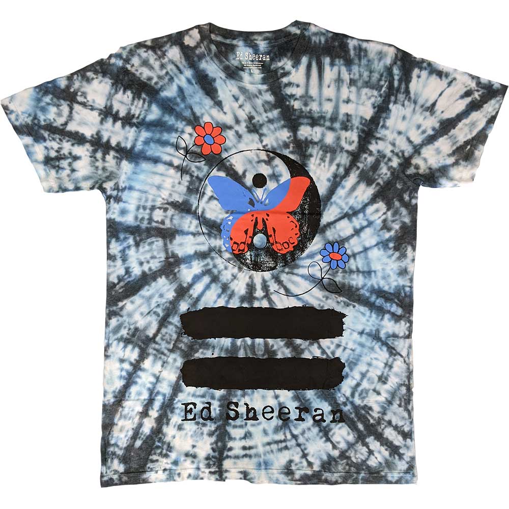 Ed Sheeran Unisex T-Shirt: Yin & Yang Butterfly (Wash Collection) (Small)