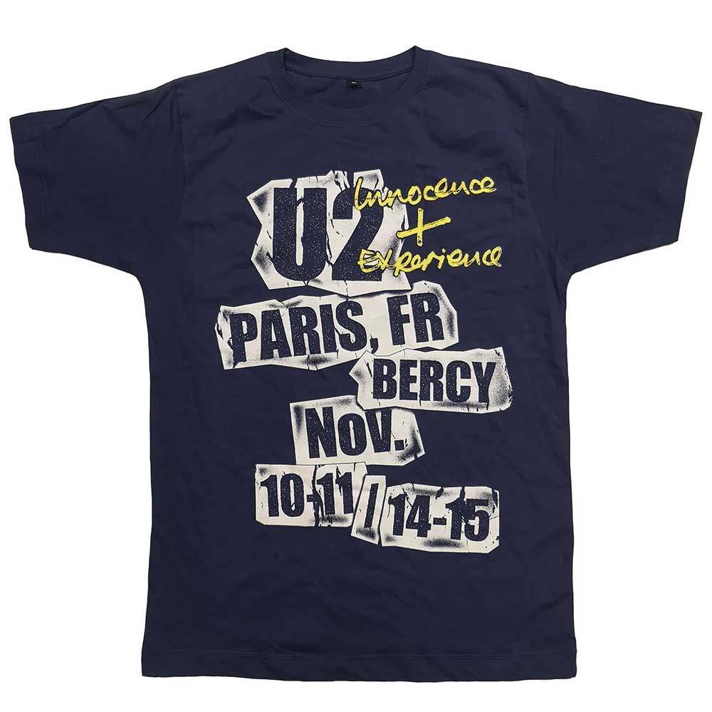 U2 Unisex T-Shirt: I+E Paris Event 2015 (Medium)