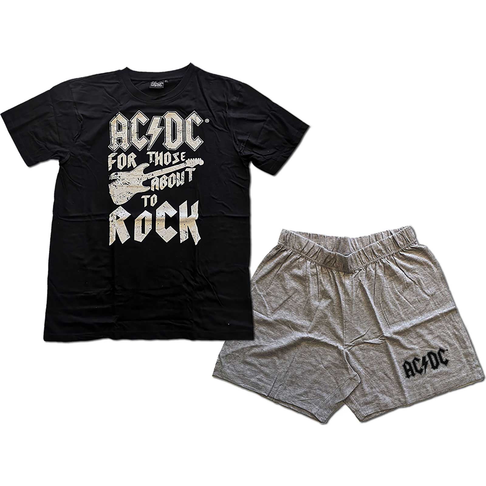 AC/DC Unisex Summer Pyjamas: FTATR Guitar (Medium) - 2