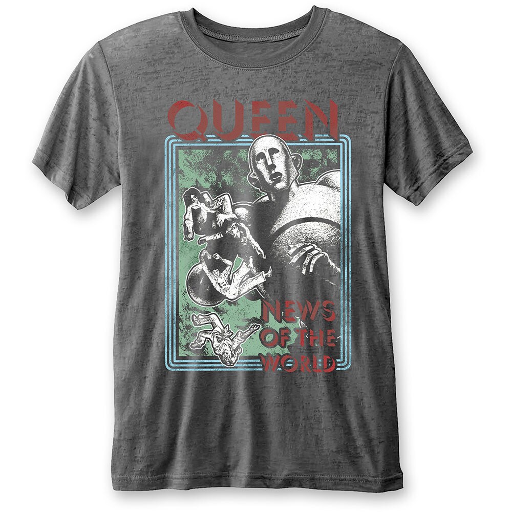 Queen Unisex Burn Out T-Shirt: News of the World (Small)