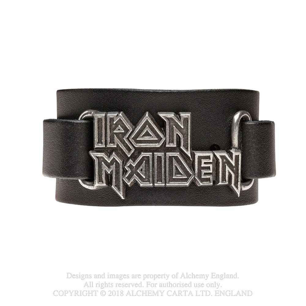 Armband: Iron Maiden Logo Leather Wriststrap - 5