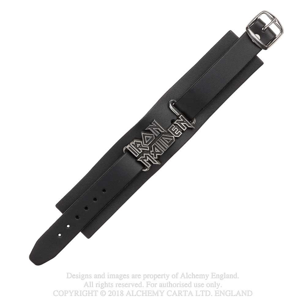 Armband: Iron Maiden Logo Leather Wriststrap - 4