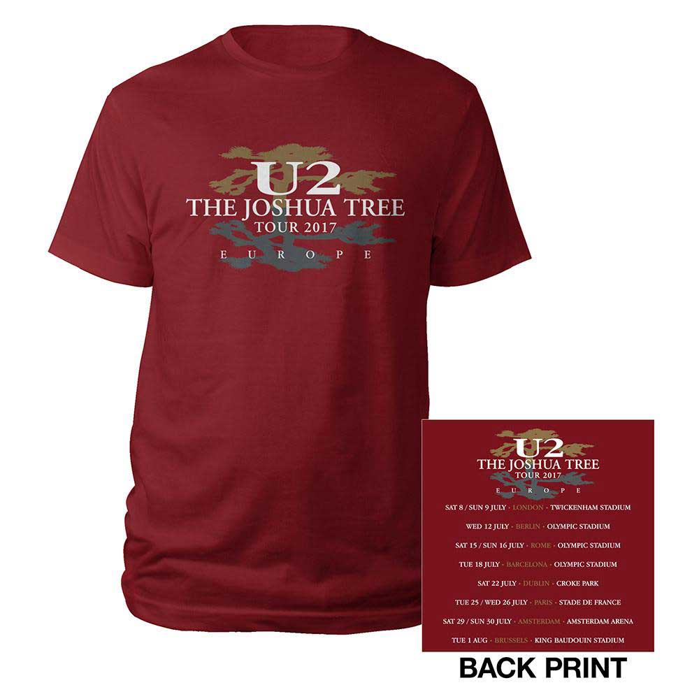 U2 Unisex T-Shirt: Joshua Tree 2017 (Back Print) (Large)