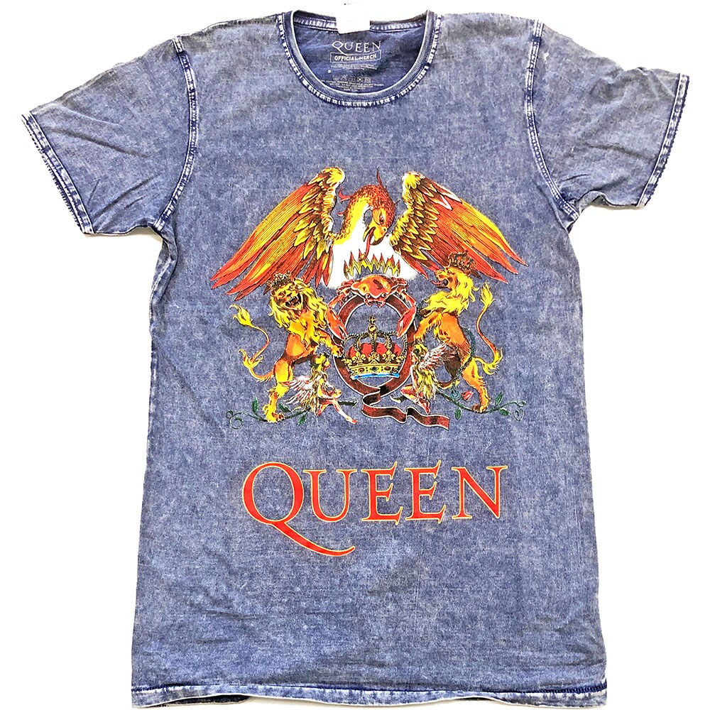 Queen Unisex Burn Out T-Shirt: Classic Crest (XX-Large)