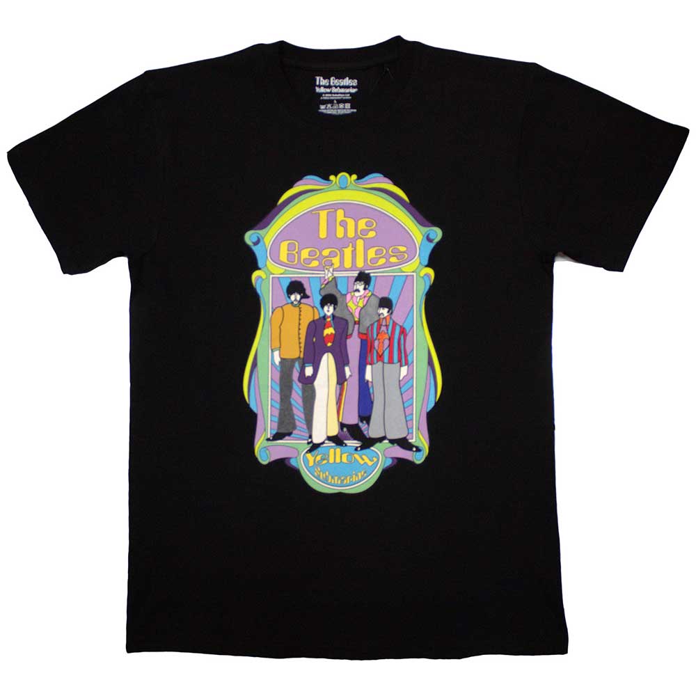 The Beatles Unisex T-Shirt: Yellow Submarine Sub Band Frame v2 (Small)