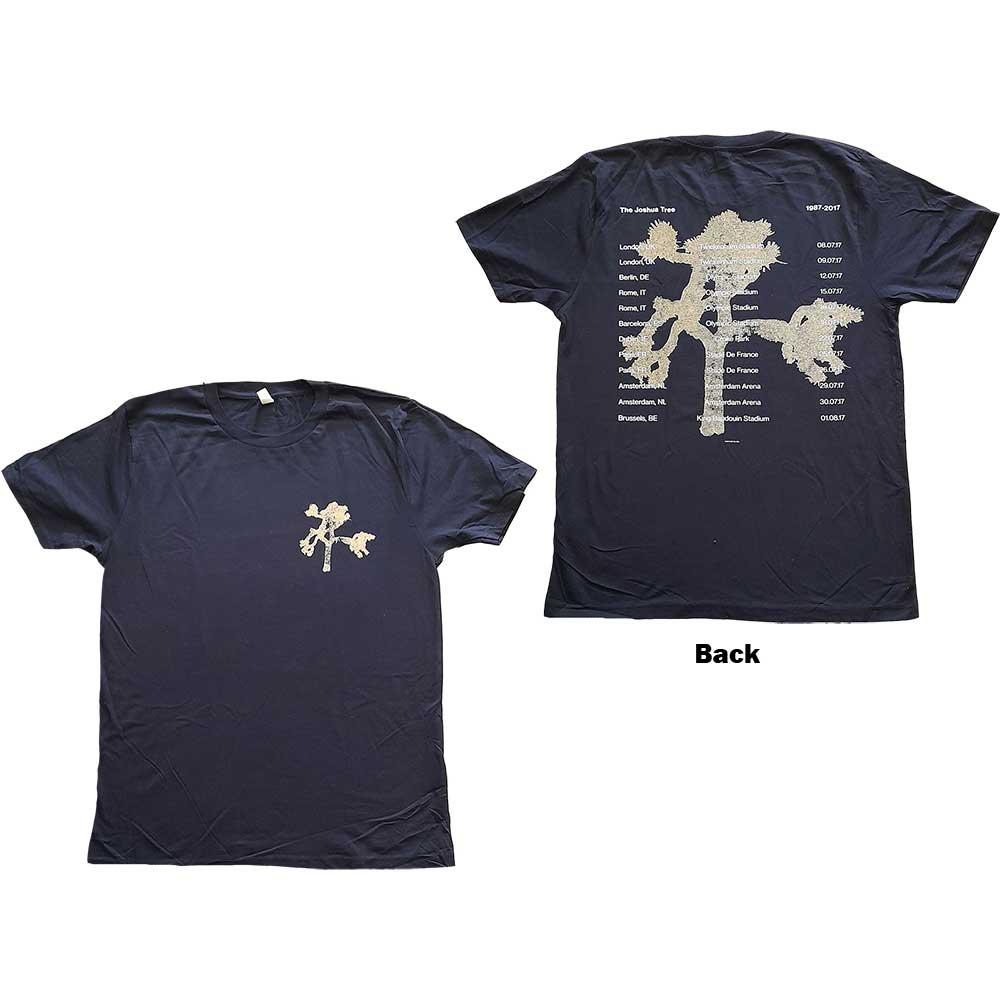 U2 Unisex T-Shirt: Joshua Tree Photo (Back Print) (Medium)