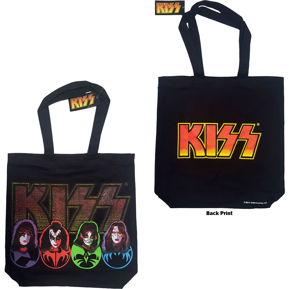 KISS tygväska med dragkedja: Faces & Logo  - 2