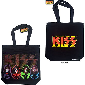 KISS tygväska med dragkedja: Faces & Logo 