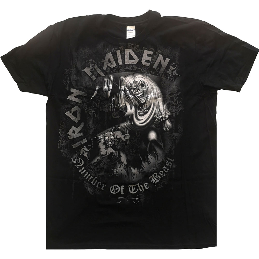 Iron Maiden Unisex T-Shirt: Number of the Beast Grey Tone (X-Large) - 2
