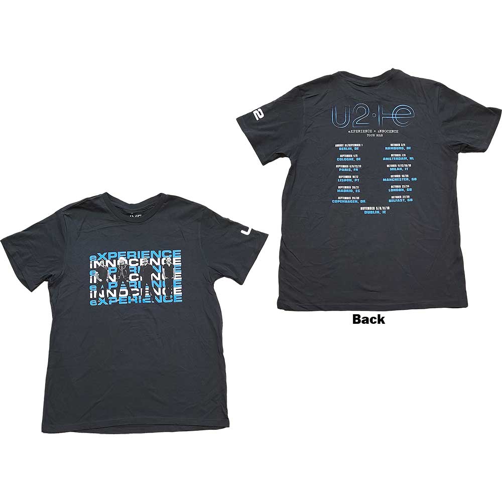 U2 Unisex T-Shirt: Repeat Logo (Back Print) (XX-Large)