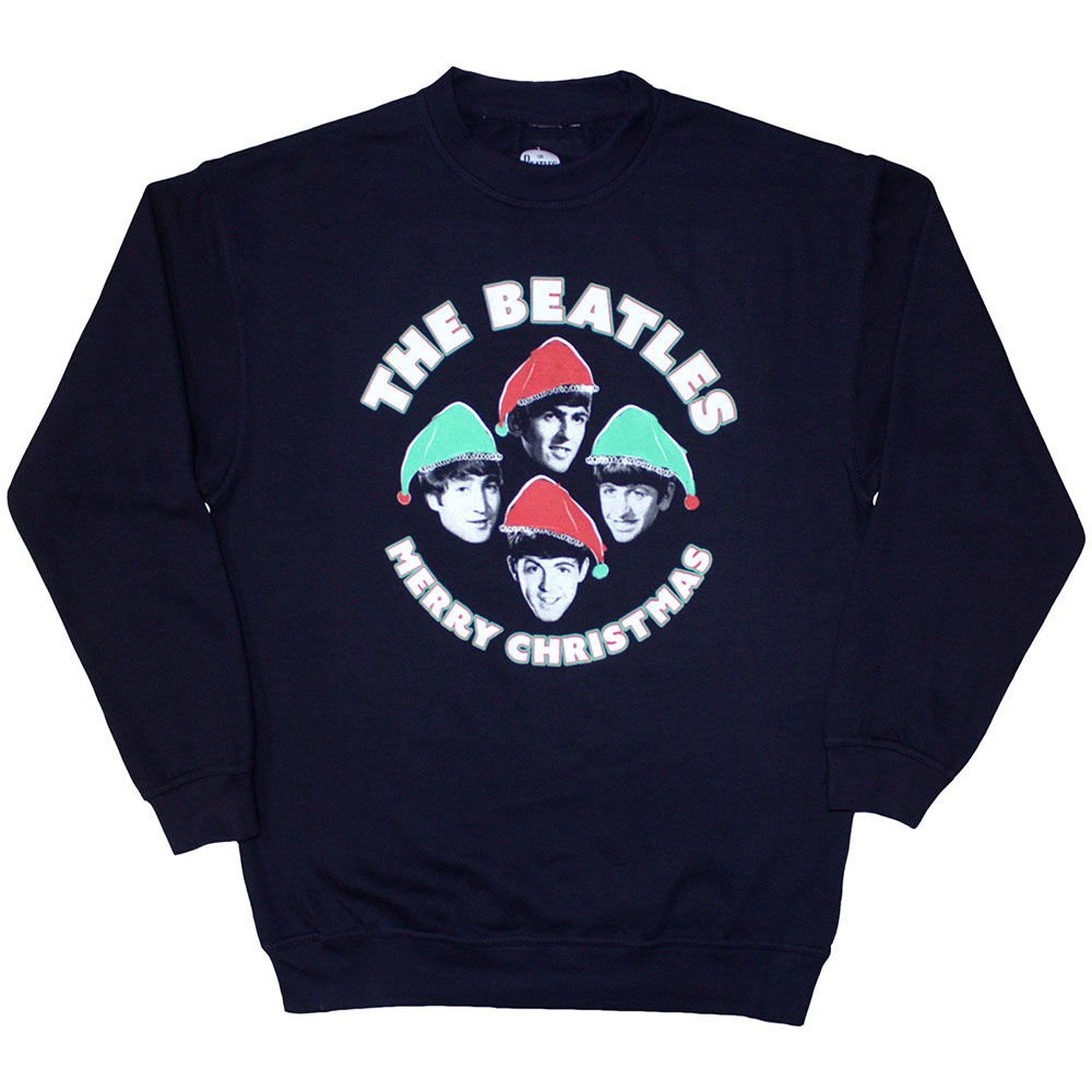 The Beatles Unisex Sweatshirt: Xmas Hats (X-Large)