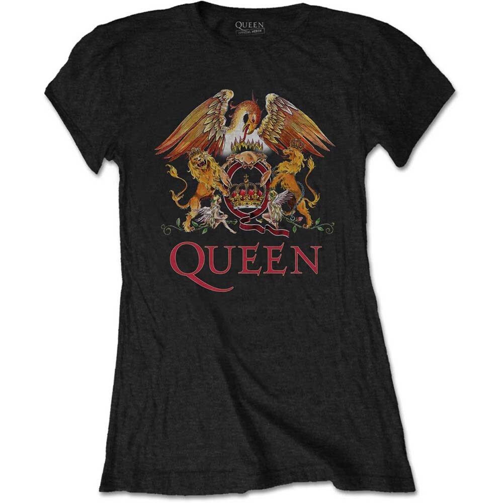 Queen Ladies T-Shirt: Classic Crest (XX-Large)