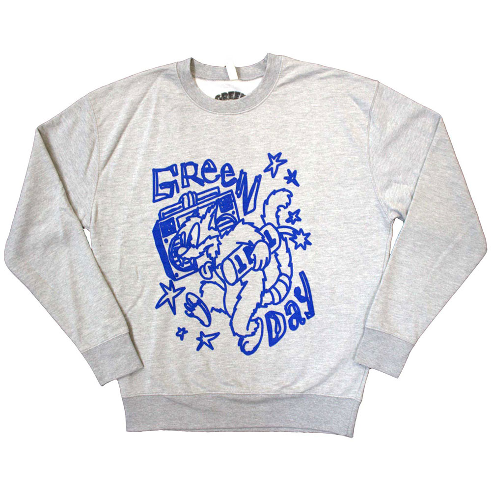 Green Day Unisex Sweatshirt: Cat Blaster (Small)