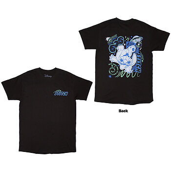 Disney Unisex T-Shirt: Stitch Handstand (Black) (Back Print) (Medium)
