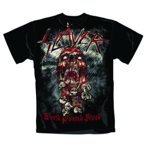 Slayer Unisex T-Shirt: World Painted Blood Skull (X-Large)