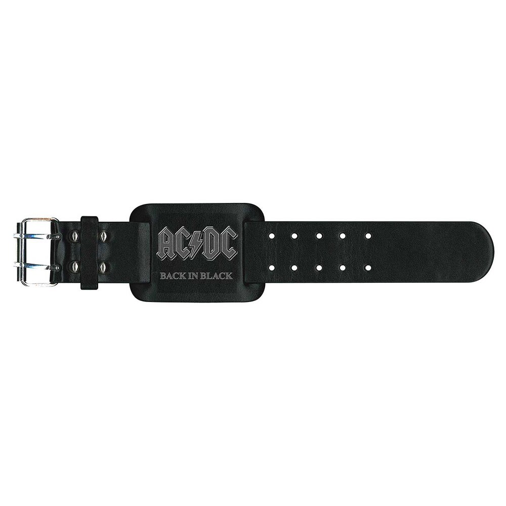 AC/DC Leather Wrist Strap: Back in Black