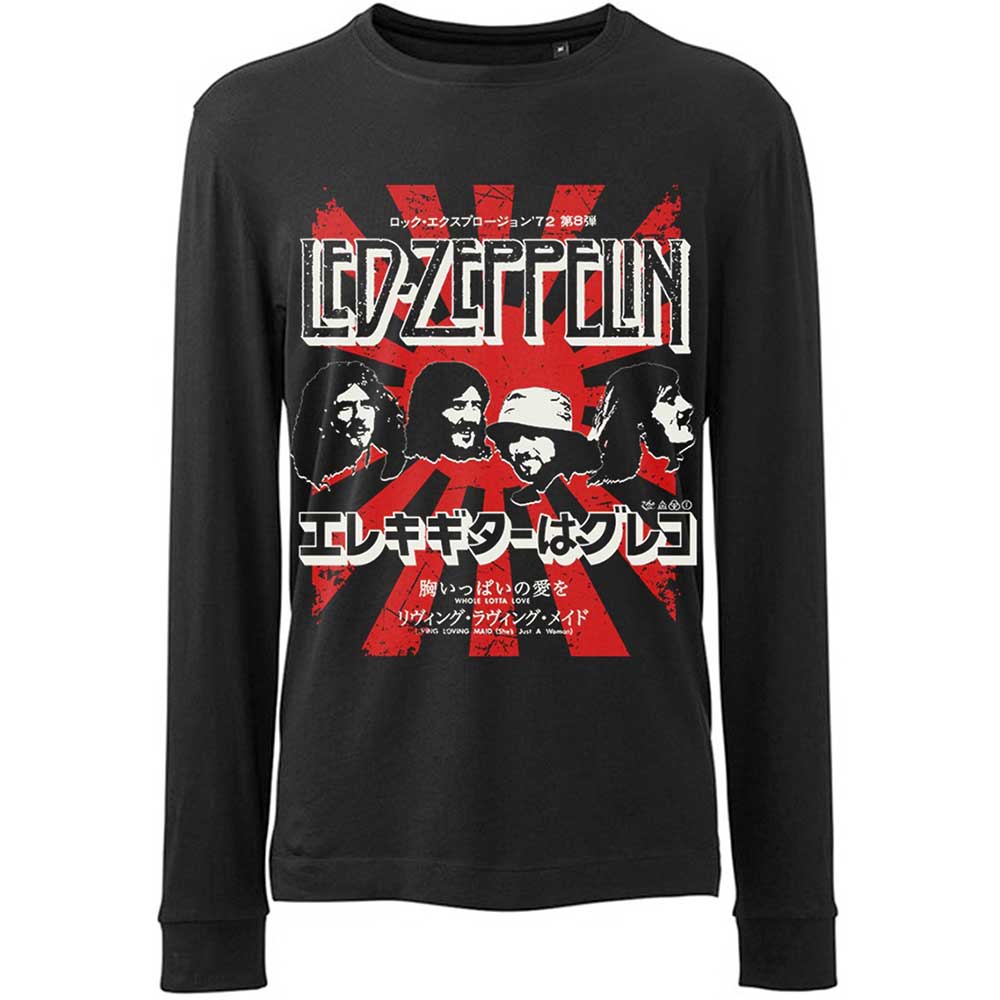 Led Zeppelin Unisex Long Sleeve T-Shirt: Japanese Burst (Medium)