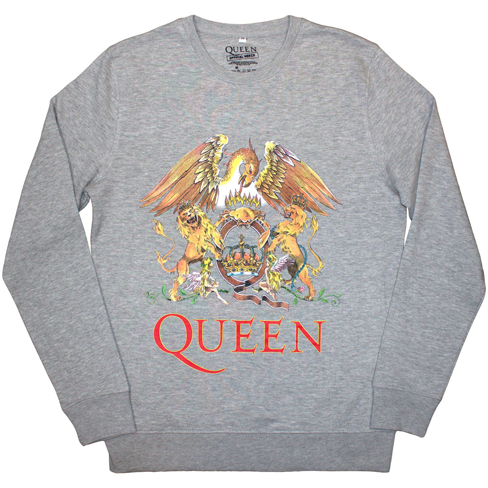 Queen Unisex Sweatshirt: Classic Crest (X-Large)