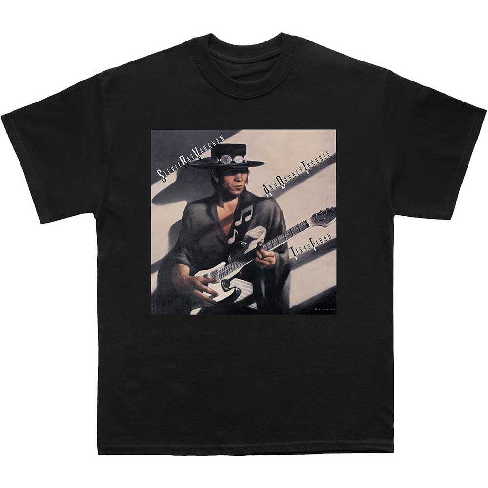 Stevie Ray Vaughan Unisex T-Shirt: Texas Flood Album Cover (Large)