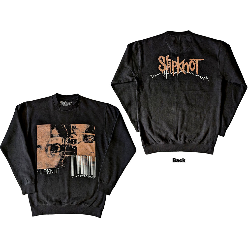 Slipknot Unisex Sweatshirt: The End, So Far Faces & Barcode (Back Print) (Large)