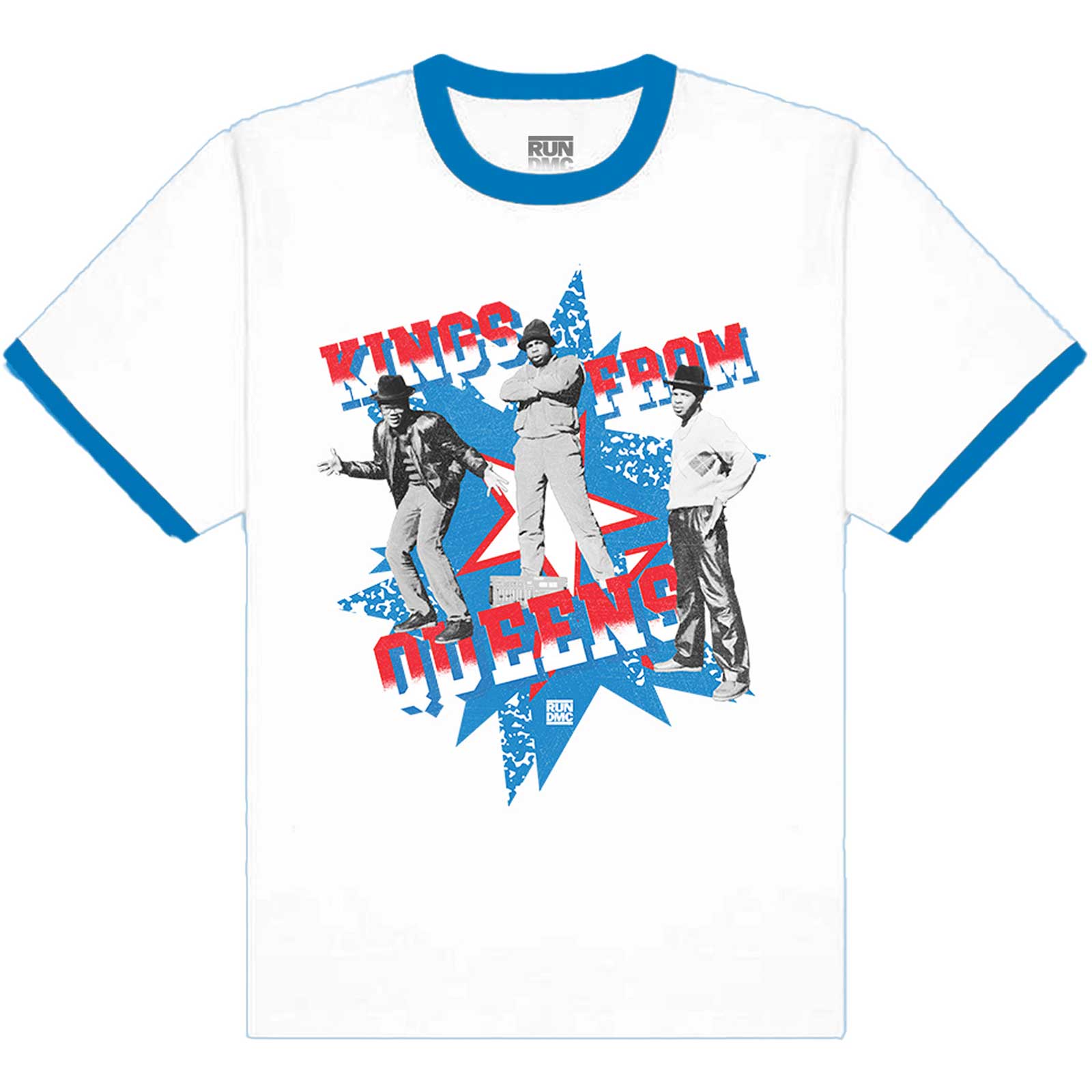 Run DMC Unisex Ringer T-Shirt: Kings From Queens  (Small)