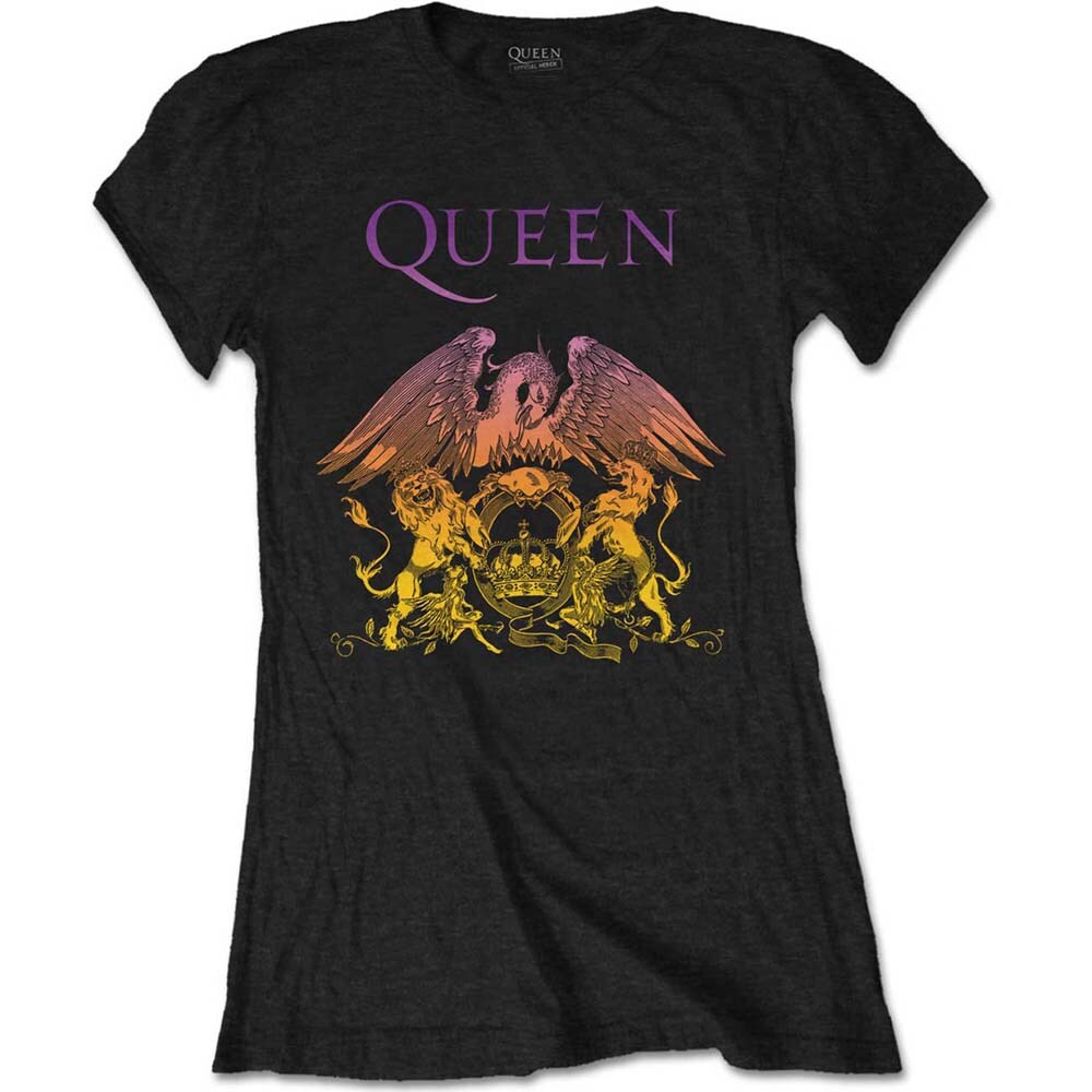 Queen Ladies T-Shirt: Gradient Crest (XX-Large)