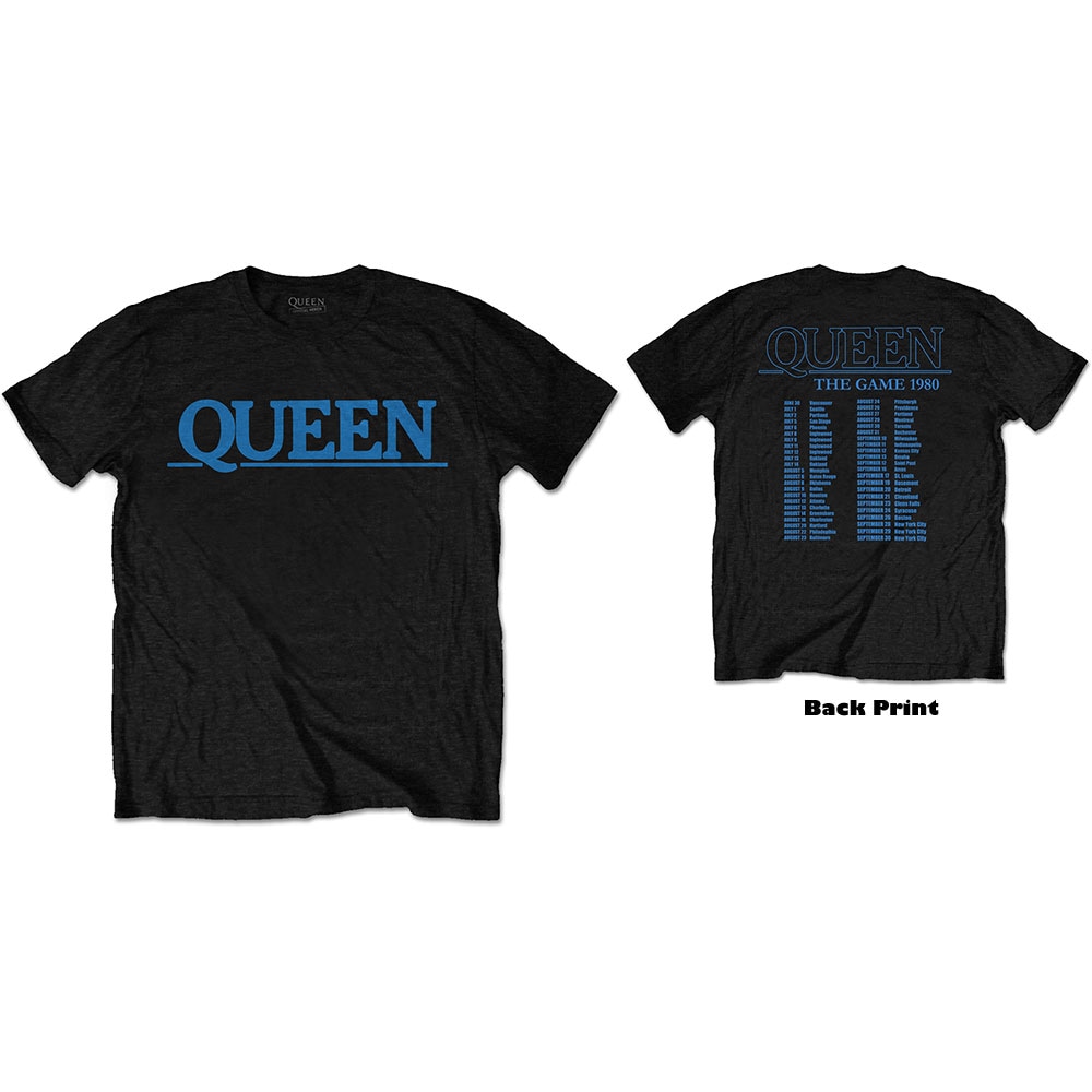 Queen Unisex T-Shirt: The Game Tour (Back Print) (Medium)