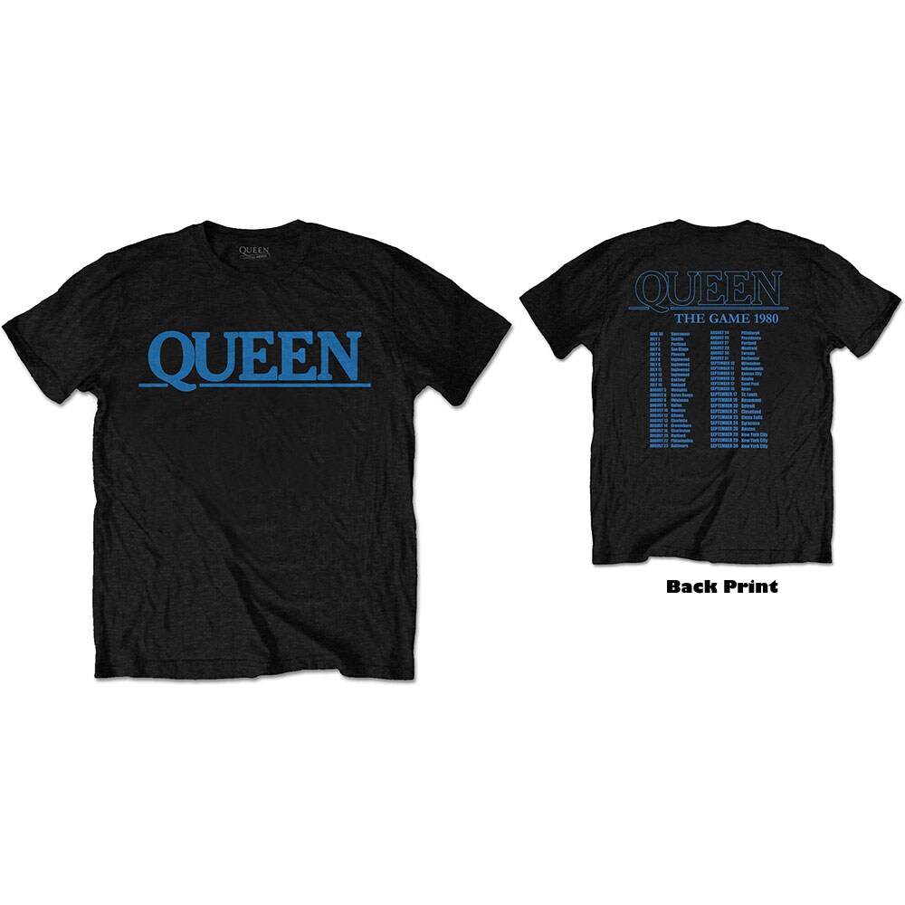 Queen Unisex T-Shirt: The Game Tour (Back Print) (Large)