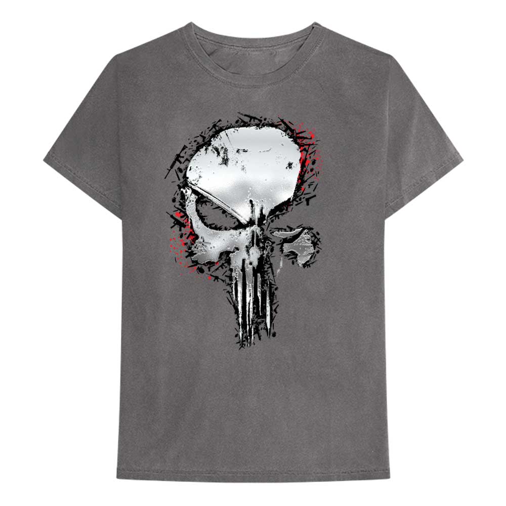 Marvel Comics Unisex T-Shirt: Punisher Metallic Skull (Medium)