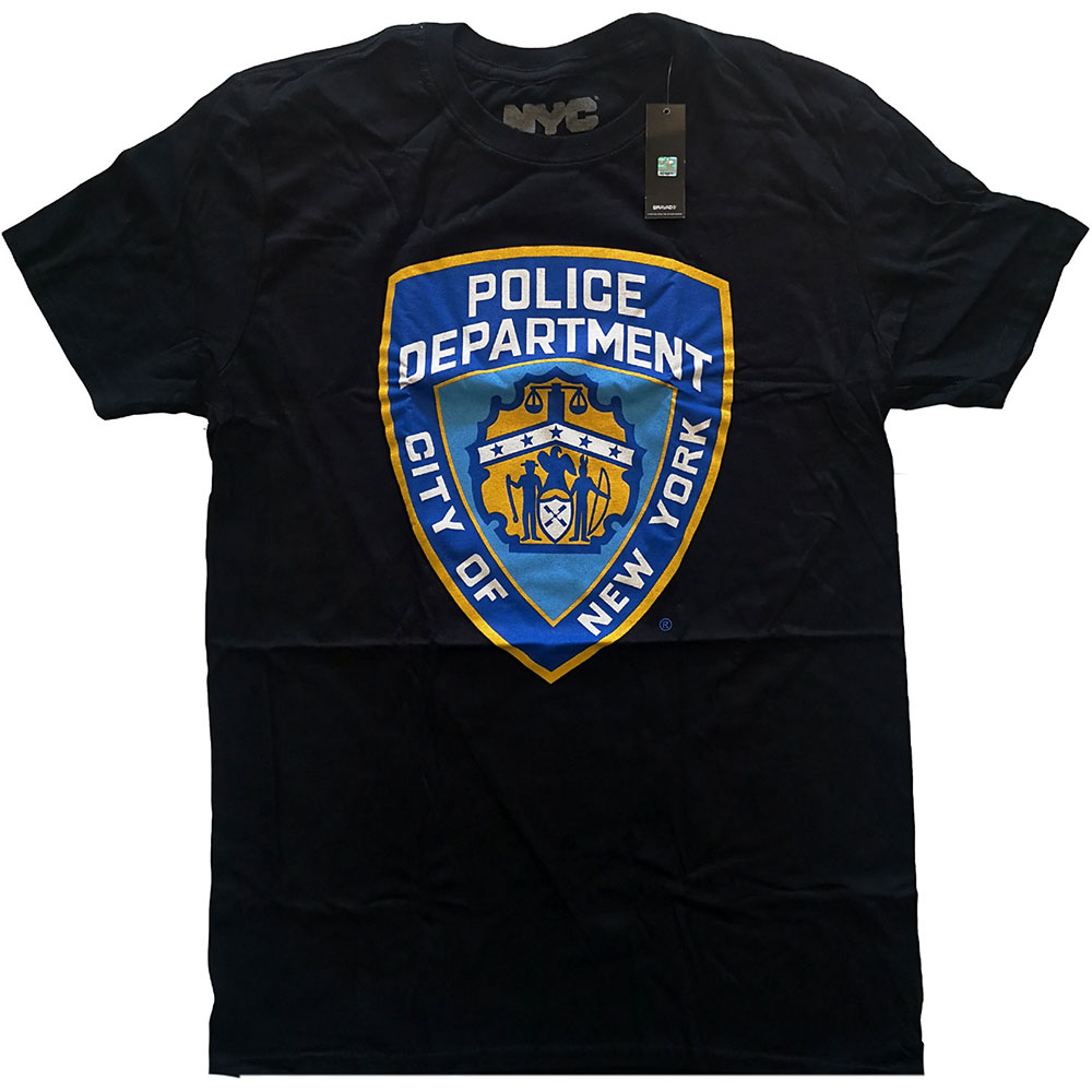 New York City Unisex T-Shirt: Police Dept. Badge (Large)
