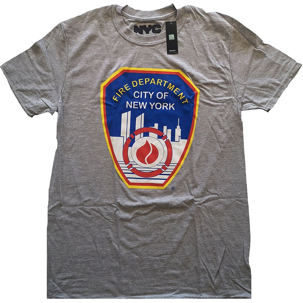 New York City Unisex T-Shirt: Fire Dept. Badge (Small)