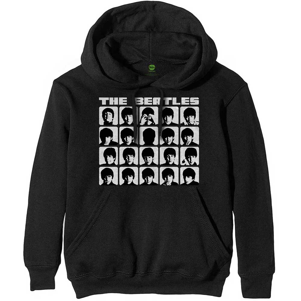 The Beatles Unisex Pullover Hoodie: Hard Days Night Faces Mono (Small)