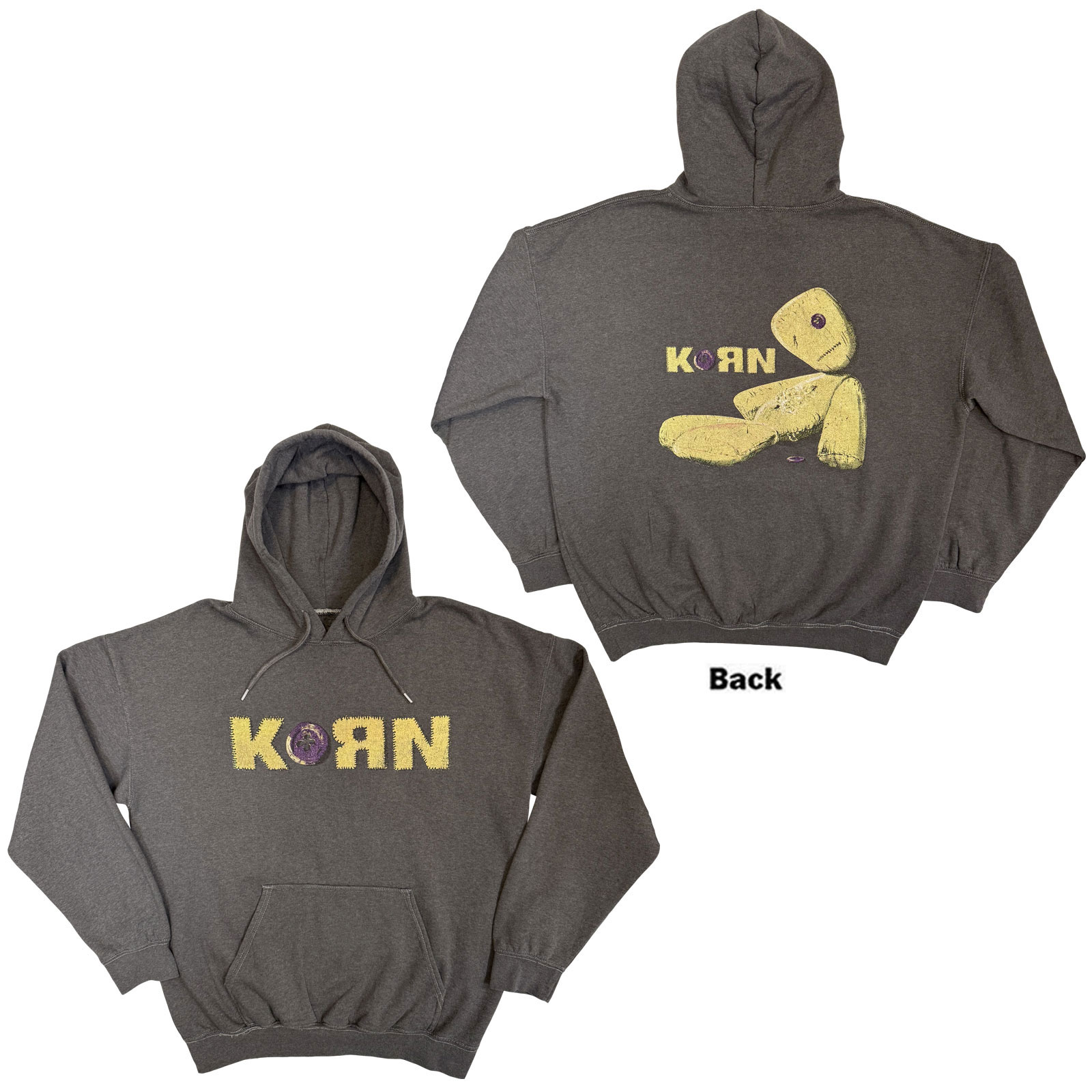 Korn Unisex Hoodie: Doll Issues (kolgrå) (ryggtryck)