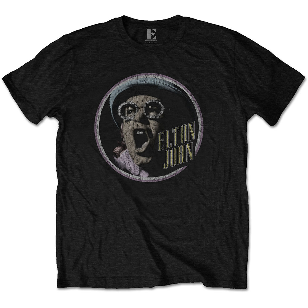 Elton John Unisex T-Shirt: Circle (X-Large)