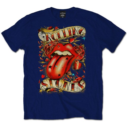 The Rolling Stones Unisex T-Shirt: Tongue & Stars (X-Large)