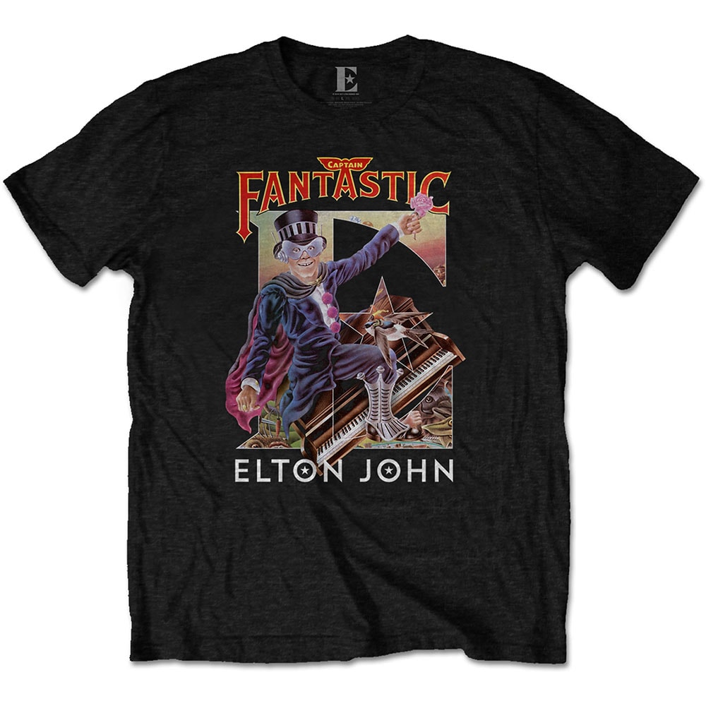 Elton John Unisex T-Shirt: Captain Fantastic (X-Large)