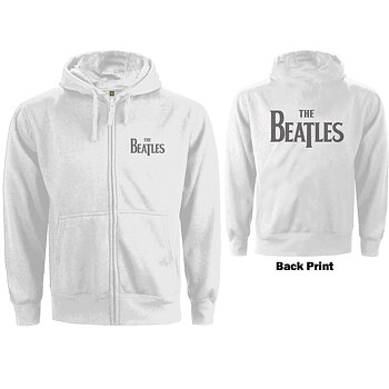 The Beatles Ladies Zipped Hoodie: Drop T Logo (Back Print) (XX-Large)