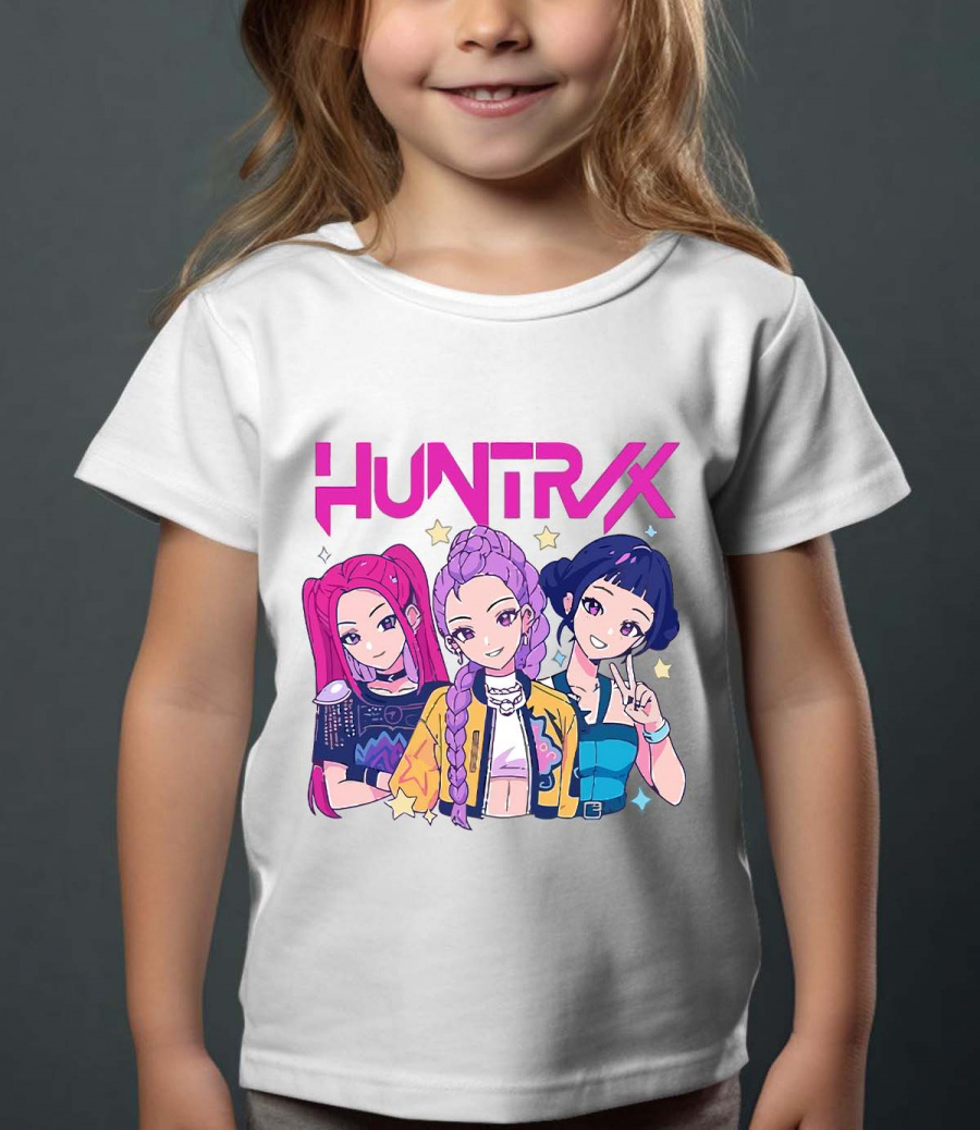 Huntrix Kpop Demon Hunters t-skjorte for barn: "Demon" - flere farger - størrelse 3-14 år - 4