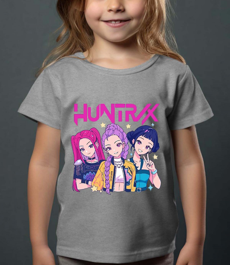 Huntrix Kpop Demon Hunters t-skjorte for barn: "Demon" - flere farger - størrelse 3-14 år - 3