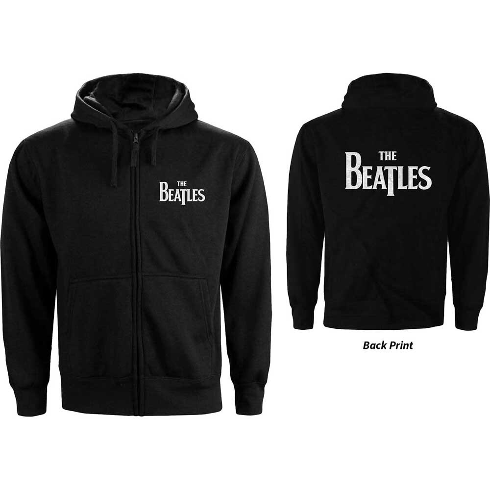 The Beatles Unisex Zipped Hoodie: Drop T Logo (Back Print) (XXX-Large)