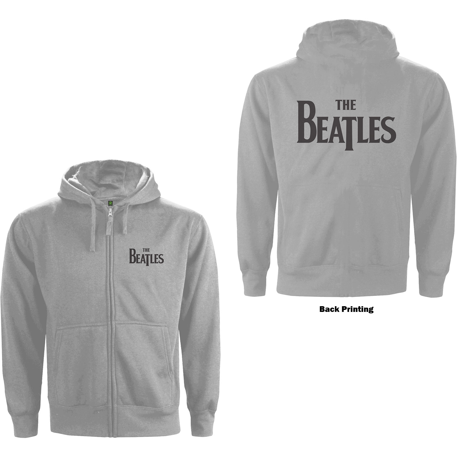 The Beatles Unisex Zipped Hoodie: Drop T Logo (Back Print) (Medium) - 2