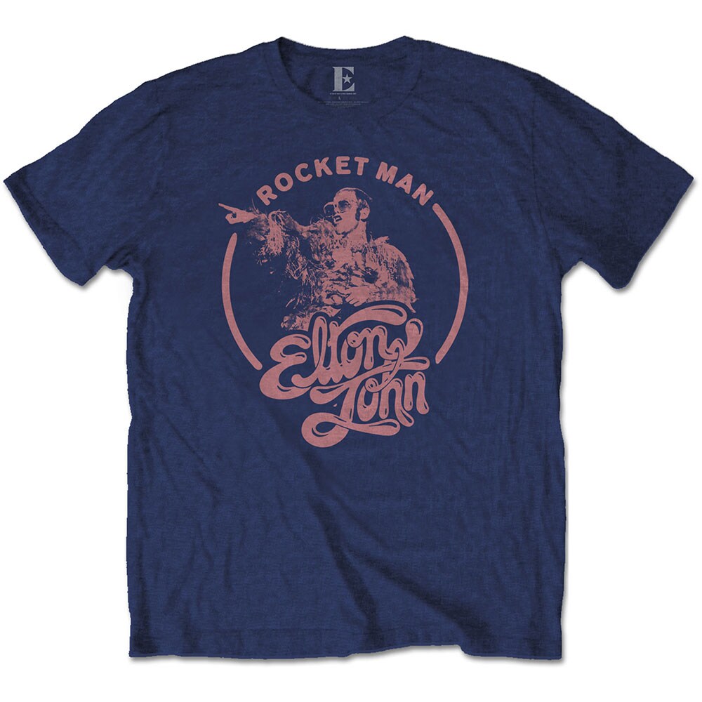 Elton John Unisex T-Shirt: Rocketman Circle Point (Large)