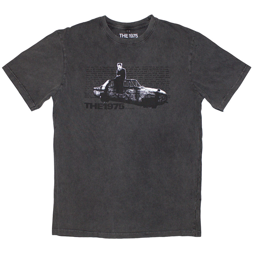 The 1975 Unisex Stone Wash T-Shirt: Car Photo (Small)