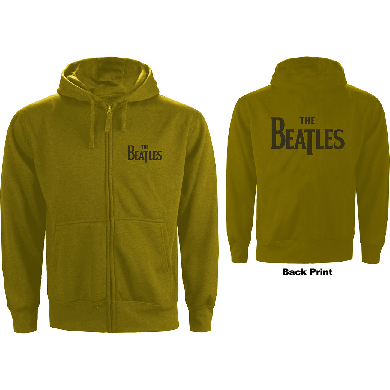 The Beatles Unisex Zipped Hoodie: Drop T Logo (Back Print) (X-Large) - 2