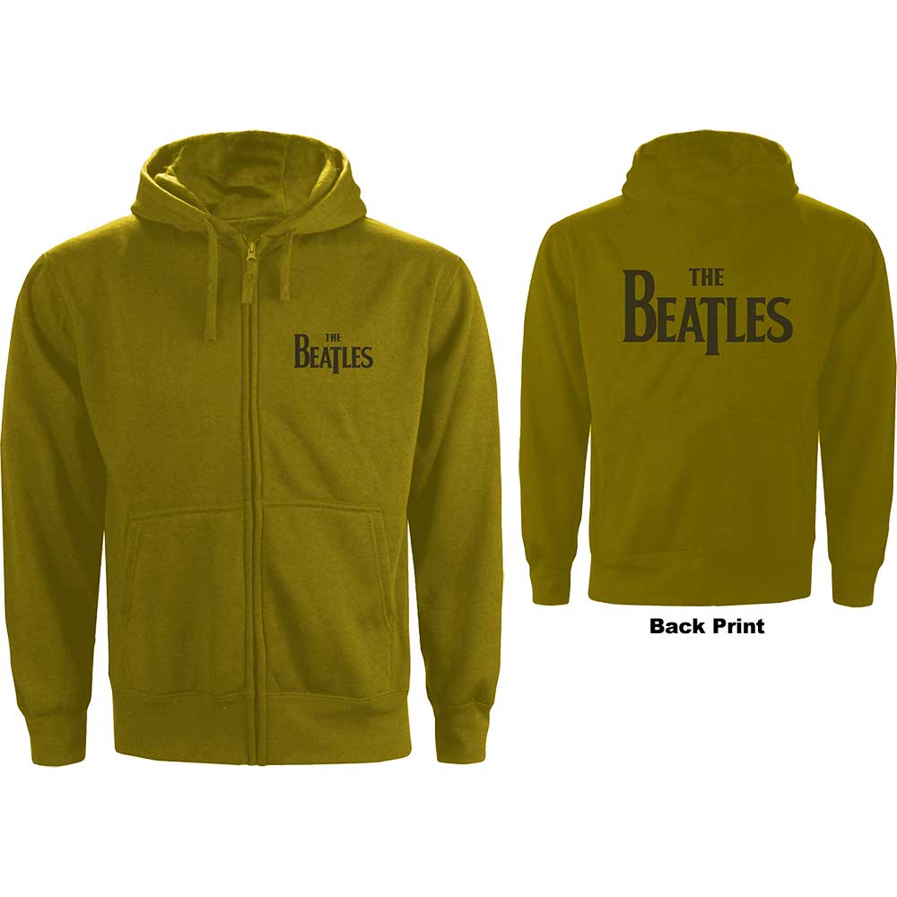 The Beatles Unisex Zipped Hoodie: Drop T Logo (Back Print) (XXX-Large)
